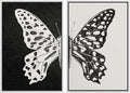 MUDECOR Framed Canvas Wall Art Black and White Butterfly Prints Minimalist Modern Art Boho Wall Decor for Bedroom - 24"x36"x2 White
