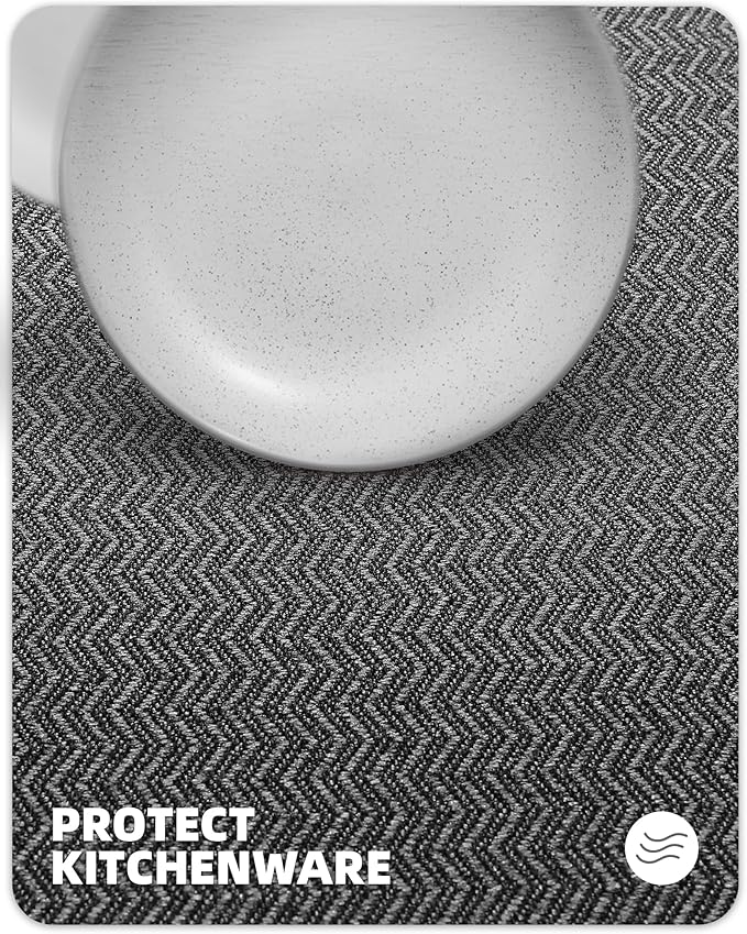 Color&Geometry Kitchen Rugs Set Kitchen Mats for Floor 2 Piece, 17"X29"+17"X59" Dark Grey Kitchen Rugs Non Slip Washable with Rubber Backing, Quick Dry Low Pile Kitchen Runner Rug Kitchen Sink Mat