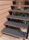 Outdoor Stair Treads Non-Slip 42”x10” (6-Pack) – Carpet Treads with Rubber Backing Diamond Grey