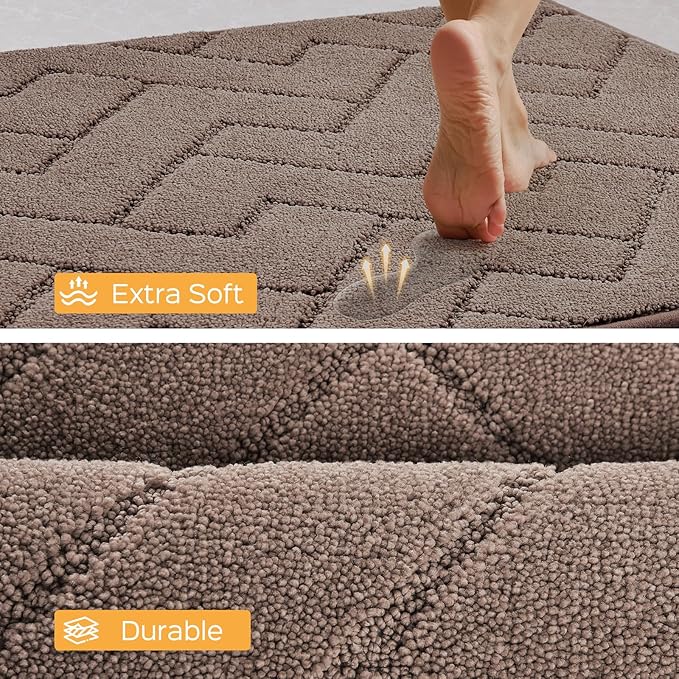 Machine Washable Kitchen Rugs 24" x 36", Non-Slip Kitchen Runner Rugs Mats for Floor, Absorbent Comfort Standing Mats for Kitchen, Sink, Laundry and Hallway, Grayish Brown