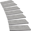 PURE ERA Bullnose Carpet Stair Treads Set Tape Free Non-Slip Indoor Stair Protectors Pet Friendly Rugs Covers Soft Skid Resistant Washable Reusable 9.5" x 30"(2 Pieces,Light Gray)