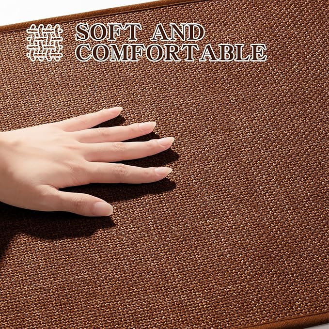 chakme Bathroom Rugs Mat 36x24, Ultra Thin Non Slip Bath Mat Large Quick Dry Absorbent Bath Mat for Bathroom Floor, (Rust, 36"x24")