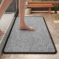 24"x35" Absorbent Quick Dry Bath Mats, Non-Slip Rubber Backing Bathroom Rug, Washable Bath Rugs for Bathroom Floor, Sink and Outside Shower, Low Pile Rug Fit Under Door, Minimalism, Black