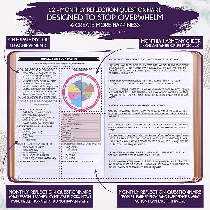 Deluxe 2026 Planner Weekly and Monthly | Law of Attraction Planner with Productivity App | 12-Month for Productivity, Gratitude & Goal Setting | Includes Foldable Vision Board, Gift Box & Stickers
