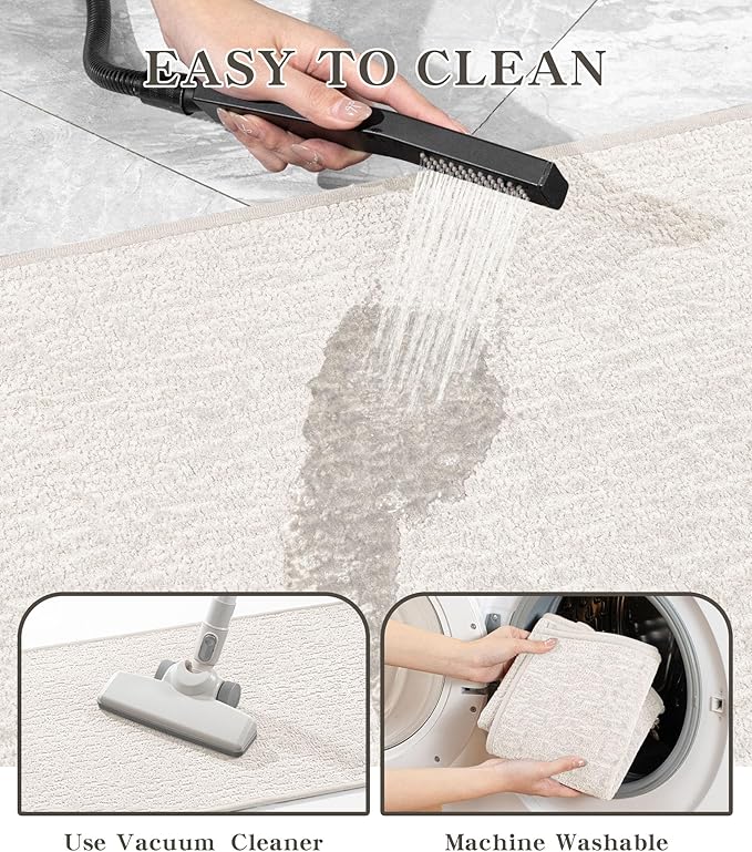 chakme Bathroom Rug Sets 2 Piece, Ultra Thin Bath Mat Quick Dry Bath Mat Set, Absorbent Bath Mat for Bathroom Non Slip Machine Washable, (White, 2 Piece)