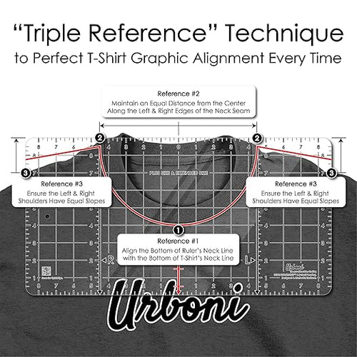 (5 Sizes) Tshirt Ruler Guide for Vinyl Alignment – T Shirt Measurement Tool, Center Placement Guide for Heat Press, Shirt Ruler, Left Chest Logo, DTF, HTV, Sublimation, Shirt Alignment Tool