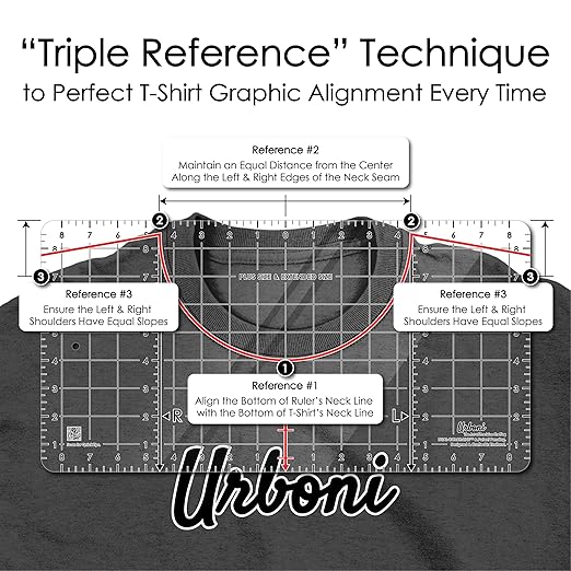 (Extended Size) Tshirt Ruler Guide for Vinyl Alignment – T Shirt Measurement Tool, Center Placement Guide for Heat Press, Shirt Ruler, Left Chest Logo, DTF, HTV, Sublimation, Shirt Alignment Tool