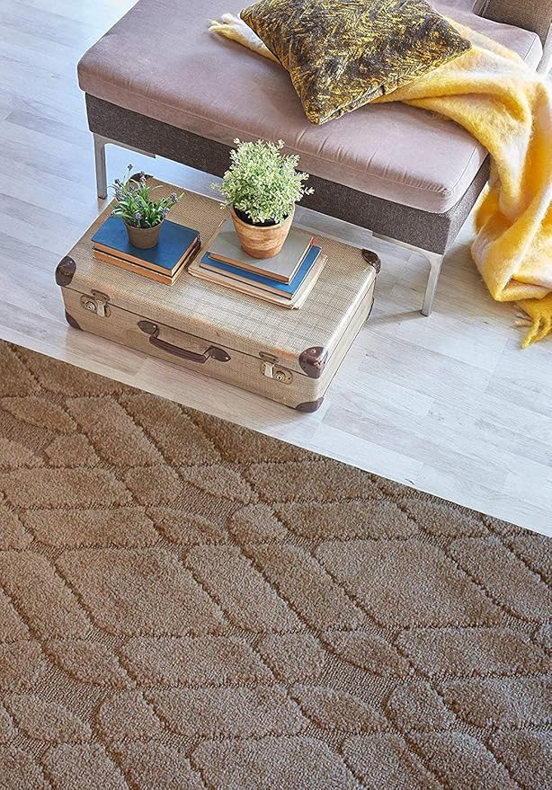 Custom Size Hallway Runner Rug Trellis Brown Color 31 inch Wide Select Your Length Non-Slip (Skid Resistance) Rubber Backing 2 feet x 31 inch (Color Options Available)