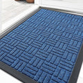 OLANLY Front Door Mat Outside Entrance 47x23, Absorbent, Heavy Duty Sturdy Natural Rubber Doormat Indoor Outdoor, Non-Slip, Stain and Fade Resistant, Low Profile Floor Mat for Entryway, Ocean Blue