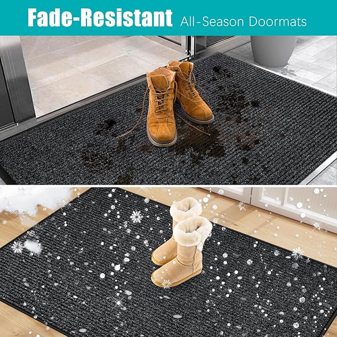 Azadx 3'x5' Front Door Mat Heavy Duty Indoor Outdoor Door Mat Non-Slip Backing Doormat for Entryway Stain and Fade Resistant Commercial Floor Mats Entry Mat Low Profile Welcome Door Mats