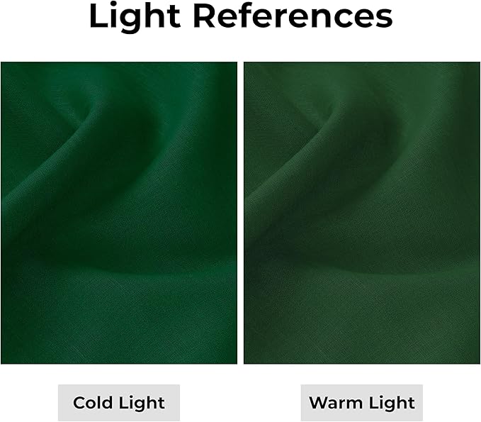D'Moksha Homes Linen Forest Green Table Runner 108 Inches Long - 100% Pure Linen 14 x 108 Inch Table Runner for St Patricks Day, Easter - Classic Hemstitch