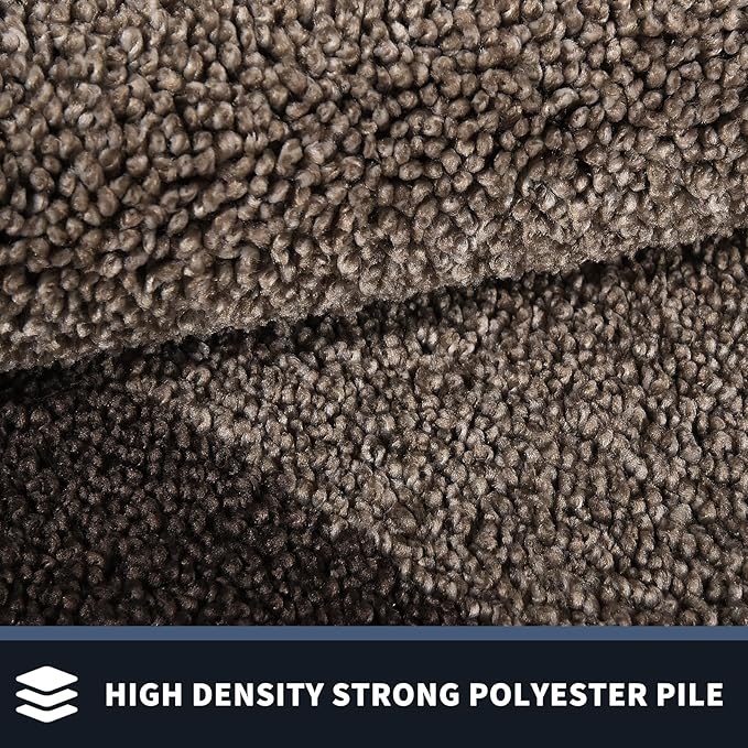 PURRUGS Dirt Trapper Door Mat 32" x 48", Non-Slip/Skid Machine Washable Entryway Rug, Shoes Scraper, Throw Rug, Super Absorbent Area Rug for Muddy Wet Shoes and Paws, Grayish Brown & Coffee