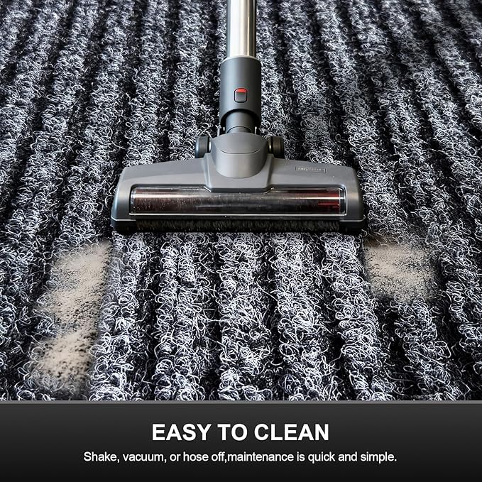 Non-Slip Waterproof Rubber Door Mat, 3' x 5' Commercial Floor Mat for High Traffic Areas, Easy Clean Low Profile, for Entrance, Indoor/Outdoor, Office, Patio, Garage