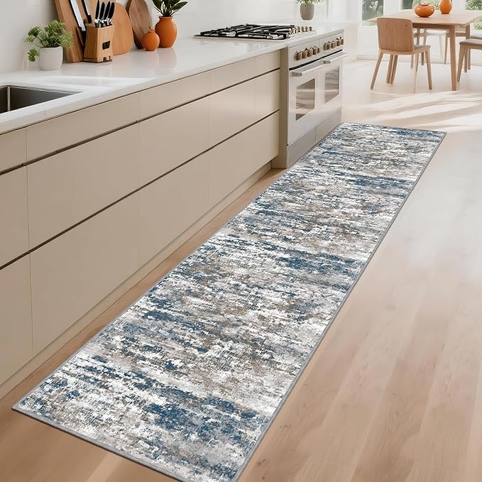 Runners for Hallways Ultra Non-Slip 2x10 Long Runner Rugs Washable Abstract Tear and Stain Resistance No Pile Lightweight Modern Rug Runners for Entryway, Kitchen, Walkway, Entrance, Multi