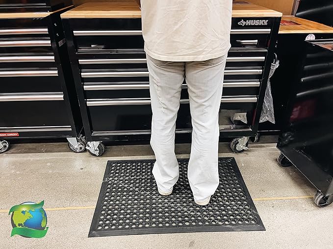 Envelor 4-Pack Anti Fatigue Rubber Mat Non-Slip Restaurant for Floors Bar Drainage Mat Doormat Door Mat Utility Garage Home Anti Slip Entry Mat 24 x 36 Inches