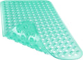 Yimobra Bathtub Mat Non Slip, Super Strong Suction Cups, 27.5"x15.5" Long Shower Mat with Drain Holes, Machine Washable Fast Draining Bath Mats, Bathroom Essentials,Clear Green