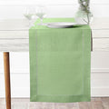 D'Moksha Homes Linen Sage Green Table Runner 108 Inches Long - 100% Pure Linen 14 x 108 Inch Table Runner for Spring, St Patricks Day, Easter - Classic Hemstitch
