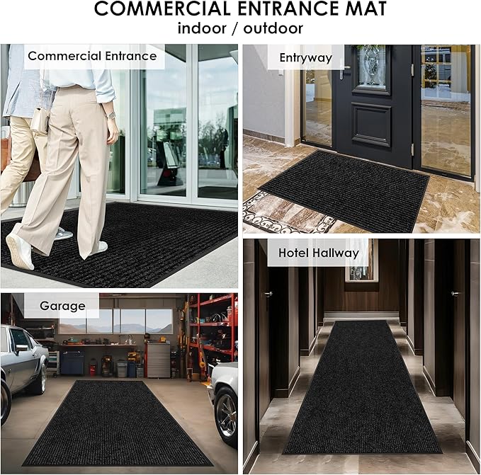 2′ x 38′ Front Door Mat Indoor Outdoor Entrance, Commercial Floor Mat Heavy Duty Dirt Trapper Entryway Doormat, Custom Size Non Slip Rubber Backing Welcome mat, Door Mat for High Traffic Area