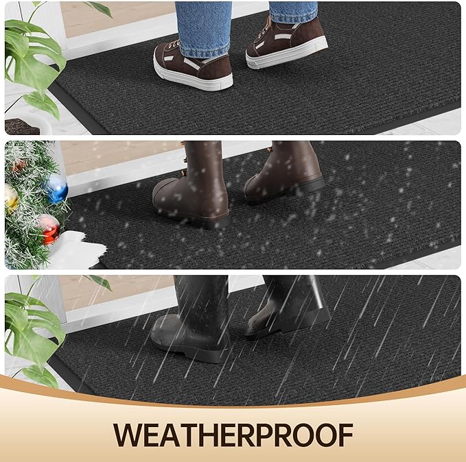 Amyracel Front Door Mat Indoor Outdoor Entrance, 36" x 120" All-Season Waterproof Doormat for Enterway, Heavy Duty Commercial Floor Mat, Fade Resistant, Rubber Back, Low Profile, Easy Clean