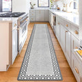 Grey Cushioned Kitchen Mat Anti Fatigue Kitchen Rugs, Heavy Duty Non-Skid, Ergonomic Comfort Foam Kitchen Floor Mat for Home, Office, Sink, Laundry - Gray 17.3"x94.5"