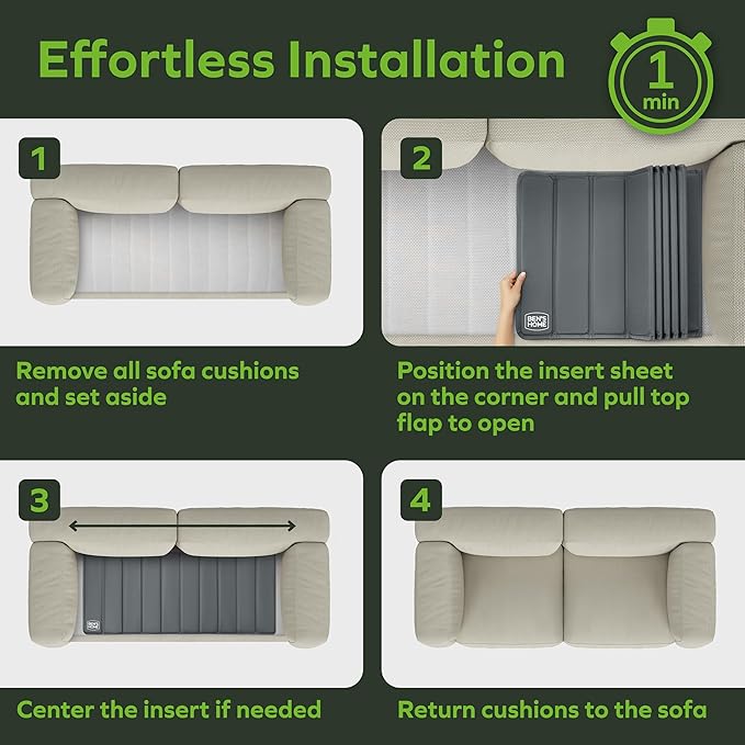 BEN'SHOME® Heavy Duty Loveseat Cushion Support Board – Instantly Repair Sagging Sofa Seat | 48"-54.5" x 19.7" | .5" Furniture Grade Wood Under Cushions Insert, Anti-Slip, Extend Sofas & Couches Life