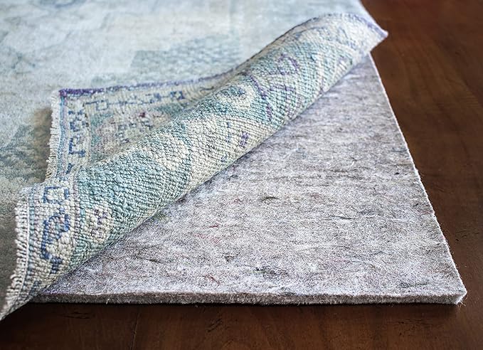 RUGPADUSA - Dual Surface - 9' Round - 3/8" Thick - Felt + Rubber - Enhanced Non-Slip Rug Pad - Adds Comfort and Protection - for Hard Surface Floors