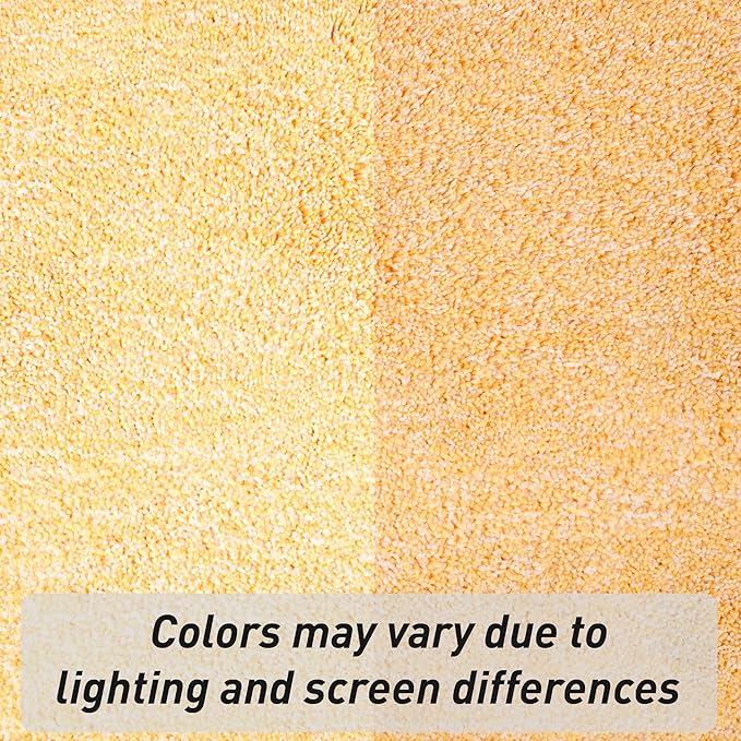 Luxury Quick Dry Non-Slip Bathroom Rugs【17'' x 24'' Chick Yellow】 Highly Absorbent Washable and Ultra Soft, Extra Thick Fluffy Bath Mats for Shower/Kitchen/Bathtub Floor