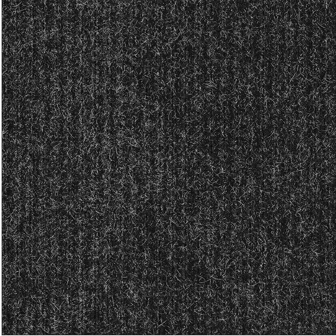 Ottomanson 2' x 16' Hallway Runner with Scraper Pile Extra Durable Non-Slip Rug Mat for Indoor & Outdoor Use - Ideal for Kitchen, Entryway, Patio & Garage - High-Traffic Carpet, Black