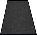 Door Floor Entrance Mat 3x4Ft Brush Step Entrance Rug with Striped Pattern&Rubber Border Indoor Outdoor Low Profile Rubber Entry Carpet Mat for Hallway,Home,High Traffic Area,Black