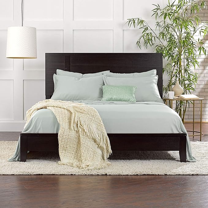 Pure Bamboo California King Sheets, Genuine 100% Organic Viscose Derived from Bamboo Bed Sheet Set, Soft & Cooling, Double Stitching, 2 Year Quality Promise (California King, Sea Glass)