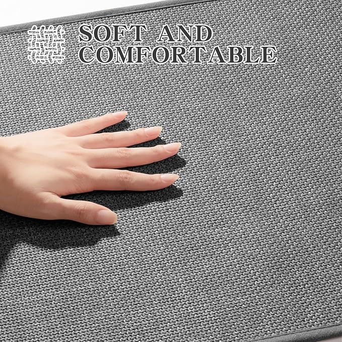 chakme Bathroom Rugs Mat 59x17, Ultra Thin Non Slip Bath Mat Runner Quick Dry Absorbent Bath Mat for Bathroom Floor, (Dark Grey, 59"x17")