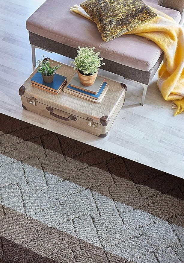 Custom Size Hallway Runner Rug Brown-Beige Color 31 inch Wide Select Your Length Non-Slip (Skid Resistance) Rubber Backing 29 feet x 31 inch