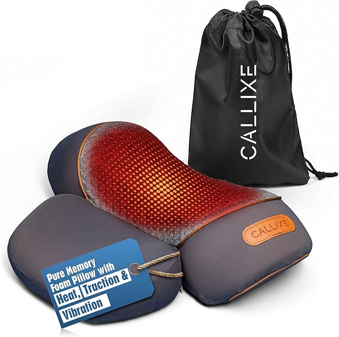 Original TheraPillow – 3-in-1 Neck Massager Pillow with Heat & Gentle Traction | Relaxing Neck & Shoulder Support with Vibration Massage, Wireless Design & USB-C Charging