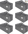 VENO 6 Pack Moving Bags w/Backpack Straps, Heavy Duty, Moving Boxes Alternative, Packing Supplies, Large Storage Totes for Dorm Room Essentials with Zipper for Clothes (Windowpane, 6 Pack)
