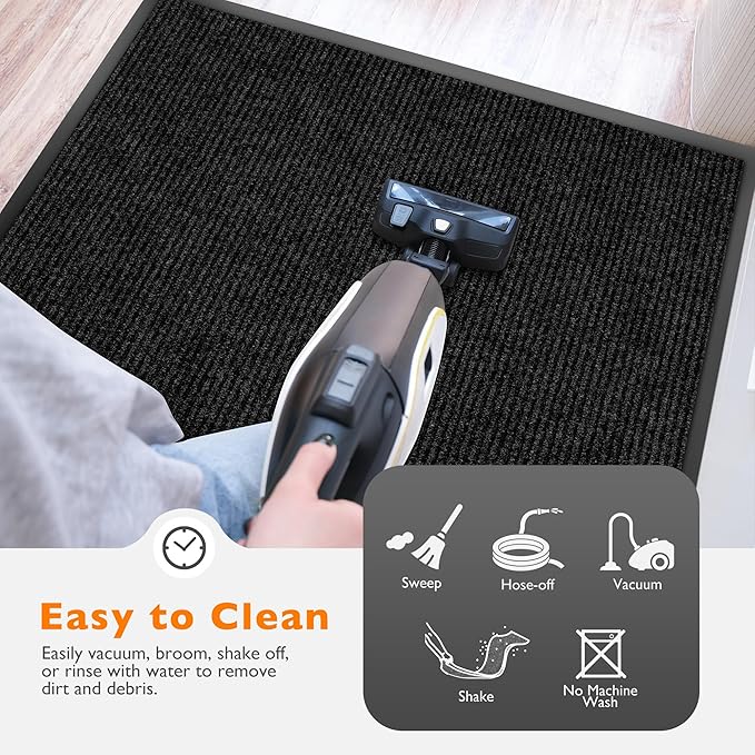 Custom Size Extra Large Front Door Mat, 4FT x 38FT Indoor Outdoor Entrance Commercial Floor Mat, Heavy Duty Dirt Trapper Doormat for Entryway Welcome Mat, Low Profile, Non-Slip, Waterproof