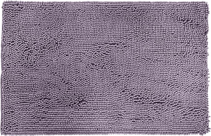 Amazon Basics Non-Slip Microfiber Absorbent Plush Shag Bathroom Rug Mat, 21" x 34", Lavender