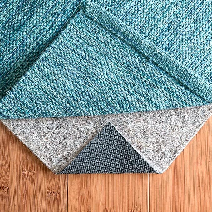 RUGPADUSA - Dual Surface - 8' Round - 1/8" Thick - Felt + Rubber - Non-Slip Backing Rug Pad - Adds Low-Profile Comfort and Protection