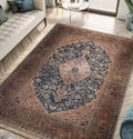 Keen Home Design 4x6 Rug - Machine Washable Area Rug with Non-Slip Backing, Ideal for Living Room, Dining Room, Bedroom - Vintage, Easy Clean, Durable, Low Pile Rug - (4' x 6')